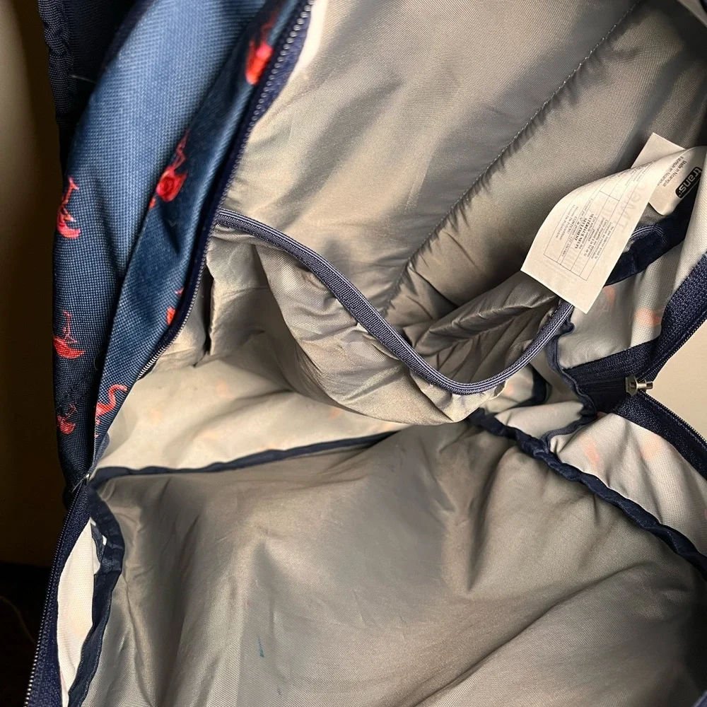 Jansport Trans Blue‎ Backpack with Pink Flamingos